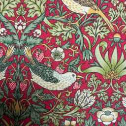 William Morris Strawberry Thief Crimson Red Scatter Pillow Cushion Cover 16 - thumbnail 3