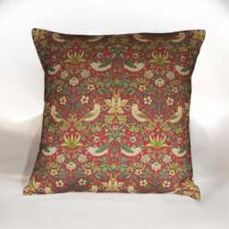 William Morris Strawberry Thief Crimson Red Scatter Pillow Cushion Cover 16 - thumbnail 2