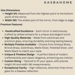 Asymmetrical Round Brass Mirror - Irregular Modern Vanity Mirrors - thumbnail 4