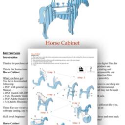 Horse Cabinet File Project Animal Shape Storage - Laser Cut - thumbnail 3