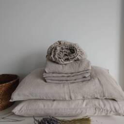 100% Linen Sheet Set, Natural Undyed Bedding, Stonewashed Soft Eco-Friendly - thumbnail 3