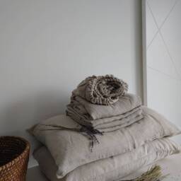100% Linen Sheet Set, Natural Undyed Bedding, Stonewashed Soft Eco-Friendly - thumbnail 4