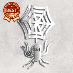 Engraved Acrylic Mirror Spider Web Wall Art Customizable Colors & Sizes