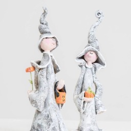 Cute Halloween Doll in Witch Hat Jack Figurine Primitive Decor Ceramic Pumpkin Favor For Dolls Toy Boy - thumbnail 4