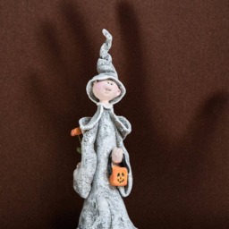 Cute Halloween Doll in Witch Hat Jack Figurine Primitive Decor Ceramic Pumpkin Favor For Dolls Toy Boy - thumbnail 3