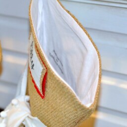 Family Burlap Stockings, Big Stockings, Christmas Cream Lace Crunchy Custom Stocking Names - thumbnail 3