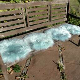 Seat Cover/Pad Made Out Of Natural Lambskin Sheepskin Colour Lightblue/Lightturquoise 40cm - thumbnail 3