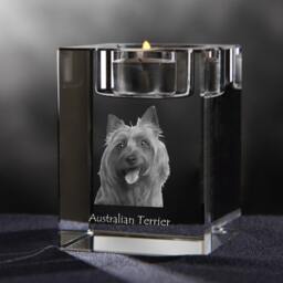 Australian Terrier, Crystal Candlestick With Dog, Souvenir, Decoration, Limited Edition, Collection - thumbnail 2