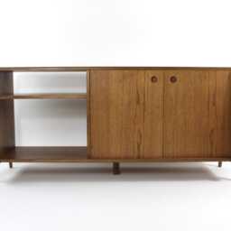 Shinjuku Premium - Oak Record Player Stand, Mid Century Vinyl Storage Cabinet - thumbnail 4