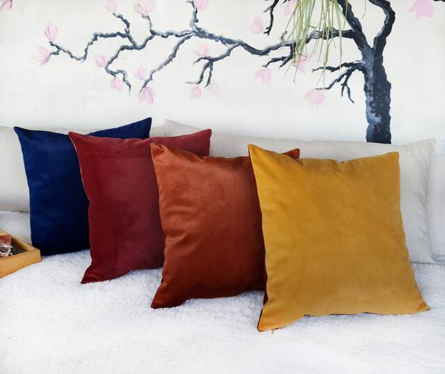 Velvet Pillow Cover Two-Tone Scandinavian Home Decor - image 1