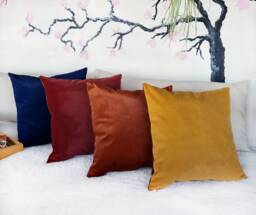 Velvet Pillow Cover Two-Tone Scandinavian Home Decor - thumbnail 1
