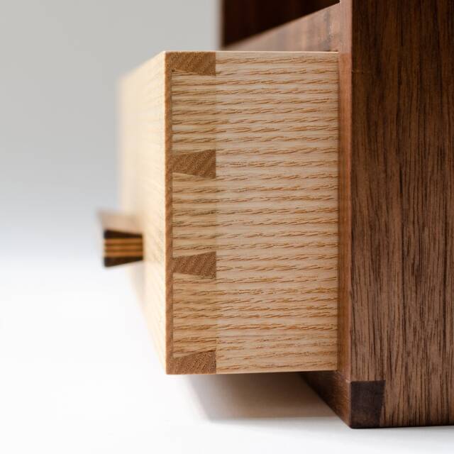 Walnut & Ash Dovetailed Hallway Cabinet, Key Storage, Letter Rack - image 1