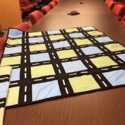 Quilted Youth Bed Quilt & Pillow Case, Roadway Case - thumbnail 4