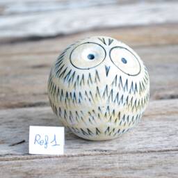 Small Handmade Ceramic Owl, Cobalt Blue Figurine, Home Decor - thumbnail 2