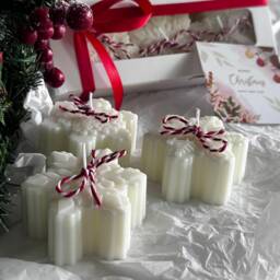 Hygge Christmas Gift Box Snowflake Candle Set, Scandinavian Decor - thumbnail 2