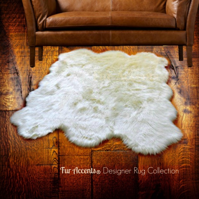 Faux Sheepskin Rug - Plush Shag Fur Accent, Usa Made - image 1