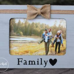 Personalized Family Picture Frame - Hand-Painted Wood, Custom Vinyl - thumbnail 2