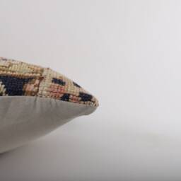 Vintage Turkish Kilim Pillow Cover 16'' Handwoven Wool Throw - thumbnail 4