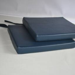 "2 Dark Navy Blue Faux Leather Square Dining Garden Chair Cushions Seat Pads 14"" To 20" - thumbnail 2