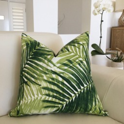Palm Leaf Outdoor Cushion Cover Tropical Green Pillow - thumbnail 3