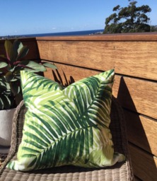 Palm Leaf Outdoor Cushion Cover Tropical Green Pillow - thumbnail 1