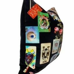Designers Guild Christian Lacroix Maison De Jeu Reglisse Velvet Cushion Cover Pillow Decorative Interior - thumbnail 2