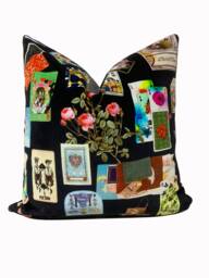 Designers Guild Christian Lacroix Maison De Jeu Reglisse Velvet Cushion Cover Pillow Decorative Interior - thumbnail 1