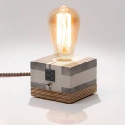 Hand-Painted Concrete Table Lamp, Design Industrial Decor, Edison Bedside Home Decor - thumbnail 3