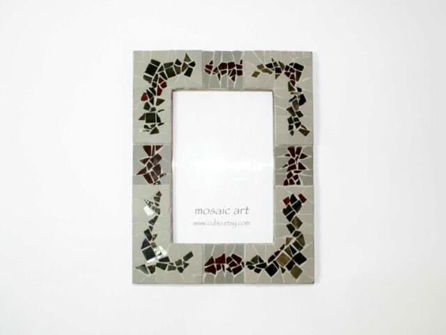 Mosaic Photo Frame - Handcut Ceramic & Glass Tile Art - image 1