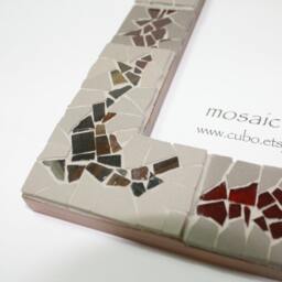 Mosaic Photo Frame - Handcut Ceramic & Glass Tile Art - thumbnail 2