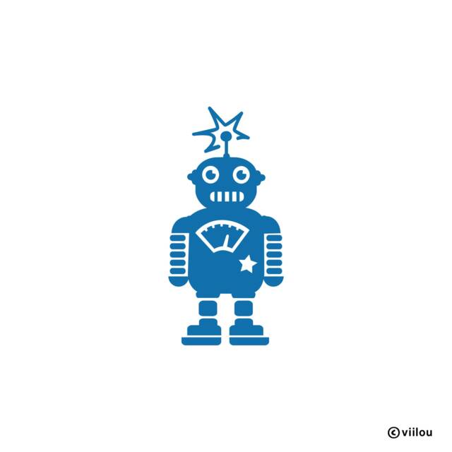 Kids Wall Tattoo Robot Illustration Decals Robots Tattoos Children Room Pictures Comic Stickers Child Motifs Diy - image 1