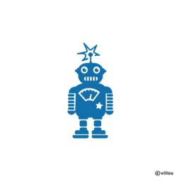 Kids Wall Tattoo Robot Illustration Decals Robots Tattoos Children Room Pictures Comic Stickers Child Motifs Diy - thumbnail 1