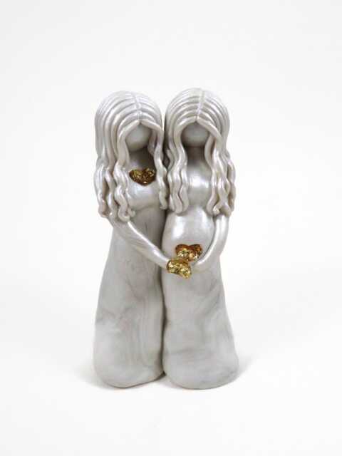 Handmade Two Mothers Sculpture Surrogacy, Ivf, Adoption Keepsake - image 1