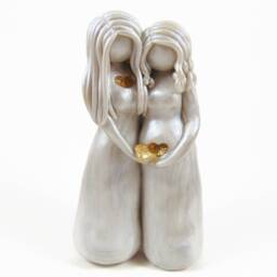 Handmade Two Mothers Sculpture Surrogacy, Ivf, Adoption Keepsake - thumbnail 4