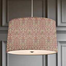 William Morris Snakeshead Wine Lampshade, Handmade Fabric Lamp Shade, Drum Oval Empire Or Candle Clip, Ceiling Pendant Table - thumbnail 2