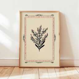 Palestinian Tree Branch Print, Traditional Arabic Art, Islamic Decor, Persian Palestine Botanical Poster, Floral Poster - thumbnail 1