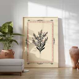 Palestinian Tree Branch Print, Traditional Arabic Art, Islamic Decor, Persian Palestine Botanical Poster, Floral Poster - thumbnail 3