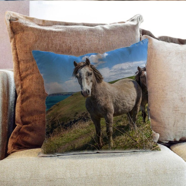 Horse Animal Photography - Decorative Pillow Throw Cushion Fabric , Case Cover Or With Filling