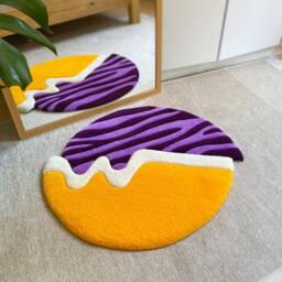Asymmetric Tufted Rug/Hand Tuft Rug, Soft & Fluffy, Handmade Housewarming Gifts, Custom - thumbnail 3