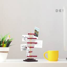 Walnut Photo Holder, Multiple Note Weekly Planner, Card Recipe Office Decor, Desk Accessory - thumbnail 3