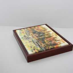 Mahogany Colour - 22mm Deep Tray Frame For Canvas. Standard Sizes. Floating Effect. Wooden Frame. Floater Canvases. Open Grain - thumbnail 2
