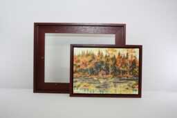 Mahogany Colour - 22mm Deep Tray Frame For Canvas. Standard Sizes. Floating Effect. Wooden Frame. Floater Canvases. Open Grain - thumbnail 1