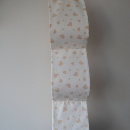 Large Fabric Toilet Paper Holder Dispenser Storage At The Wall/2 - 5 Roll Cream With Beige Hearts. Wall Storage.family Bathroom - thumbnail 2