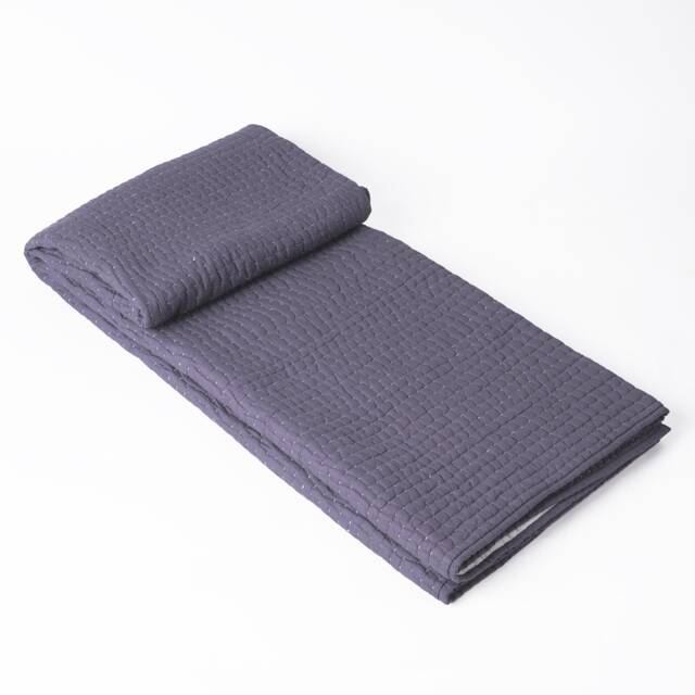 Lavender Quilted Throw Blanket, Simple Stripe Quilting, Hand Quilted, 100% Cotton, 50x60 Inches - image 1