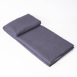 Lavender Quilted Throw Blanket, Simple Stripe Quilting, Hand Quilted, 100% Cotton, 50x60 Inches - thumbnail 1