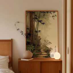 Japanese Bamboo Forest Poster Print - Misty Zen Landscape Art Traditional Oriental Wall Decor - thumbnail 2
