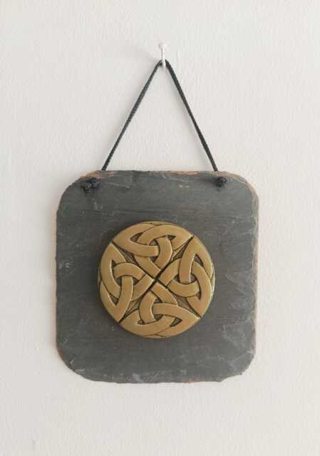 Celtic Knotwork Handmade Slate Wall Hanging Plaque - image 1