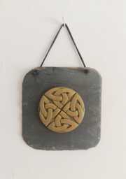 Celtic Knotwork Handmade Slate Wall Hanging Plaque - thumbnail 1