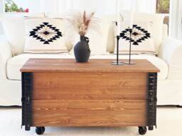 Coffee Table Xl Chest Wooden Box Vintage Shabby Ch - thumbnail 1