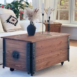 Coffee Table Xl Chest Wooden Box Vintage Shabby Ch - thumbnail 2
